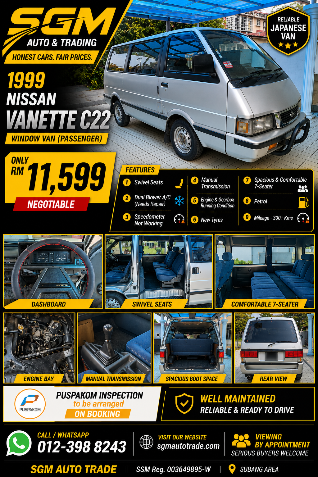 Nissan Vanette C22 Window Van (Passenger)